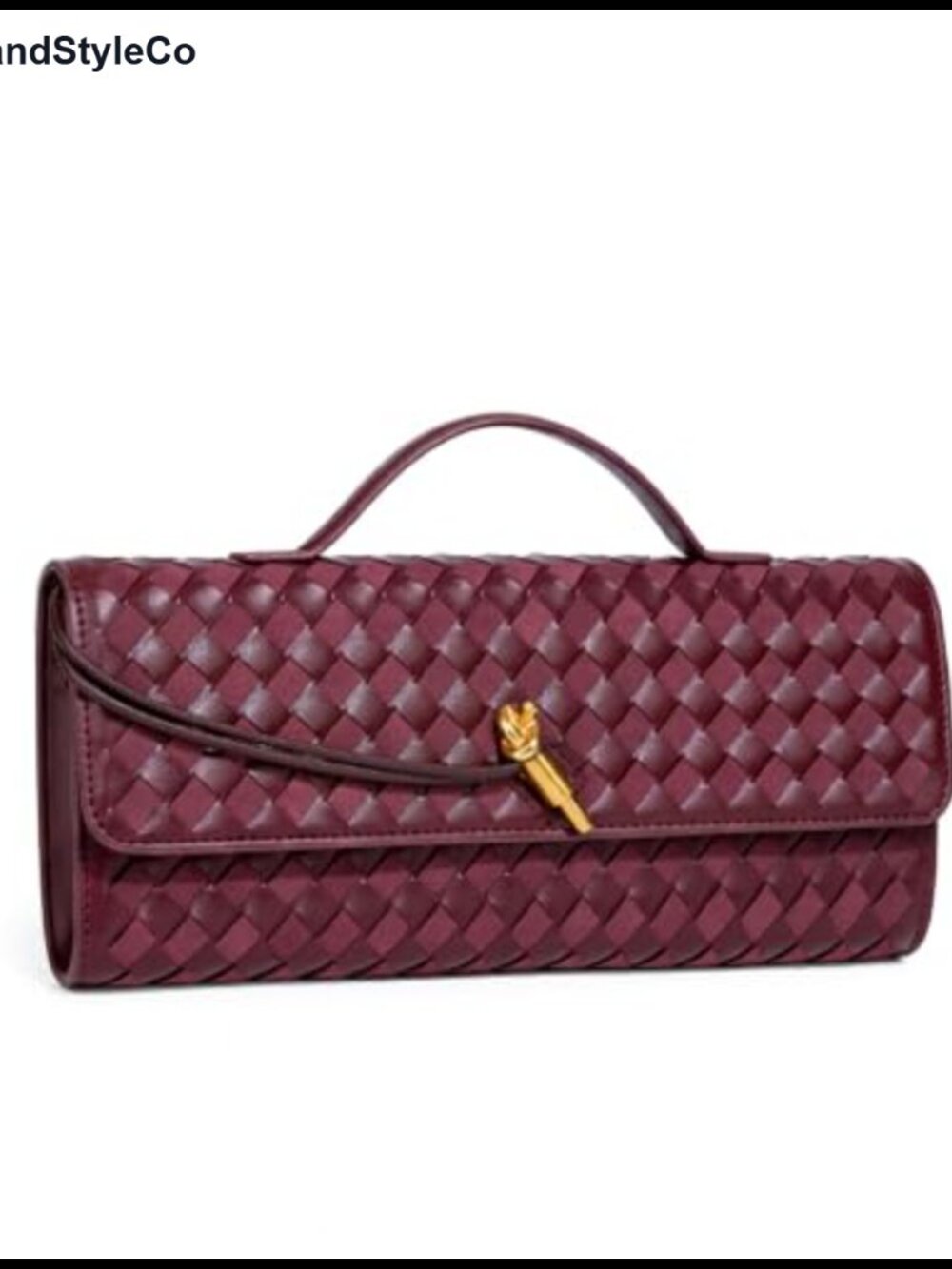 Woven PU Leather Clutch Evening Crossbody Bag Top Handle Handbag